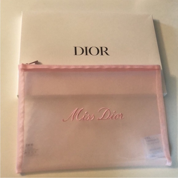 COPY - Miss Dior Mesh Cosmetics Pouch in Pink NIB - Picture 3 of 7
